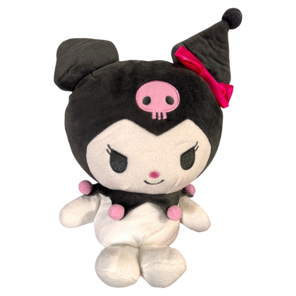 Sanrio Kuromi Plush Doll Cute Kawaii Stuffed Toy Black Pink Skull Bow